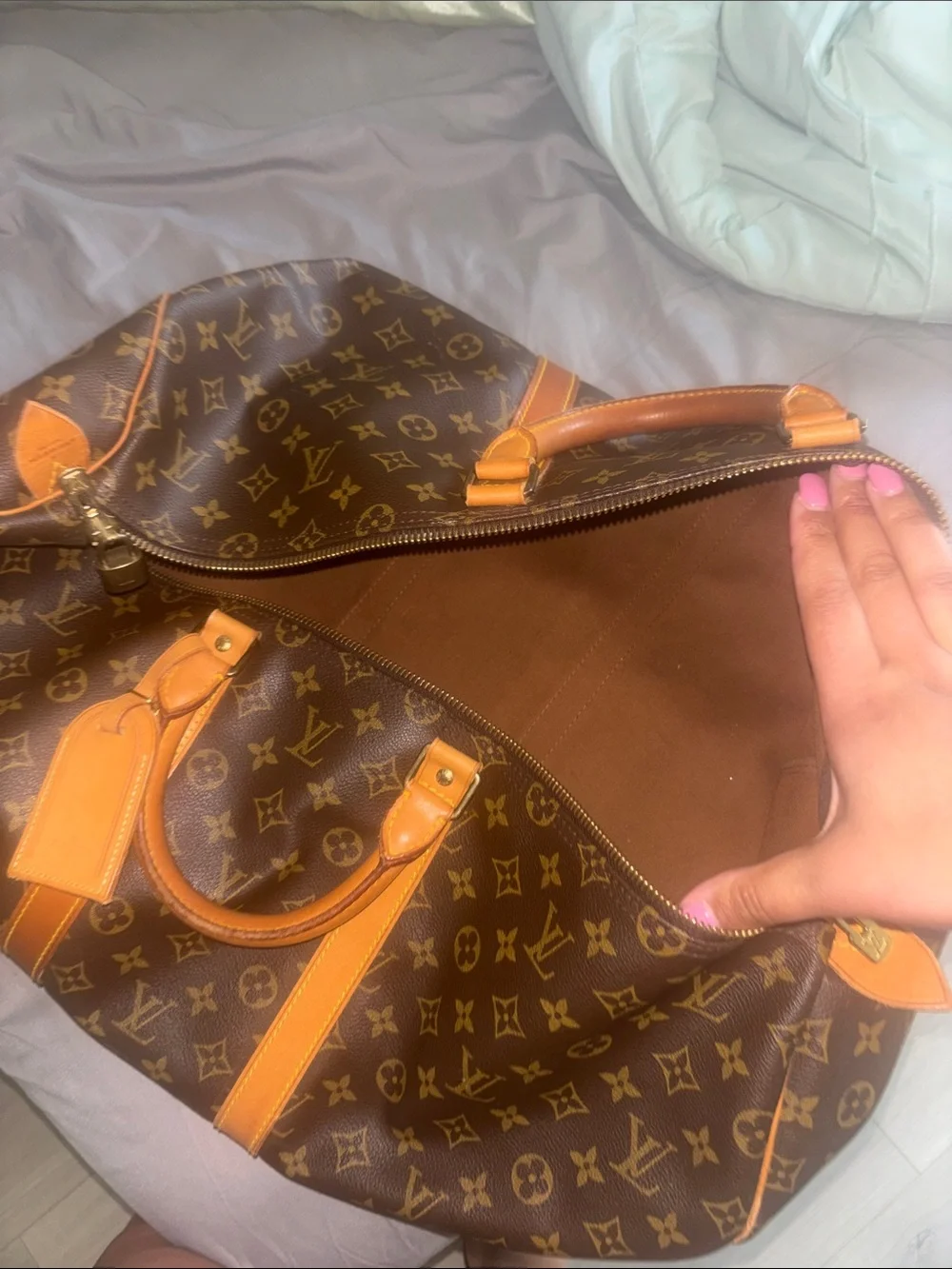 Louis Vuitton Monogram Canvas Travel Duffel with Vachetta Trim